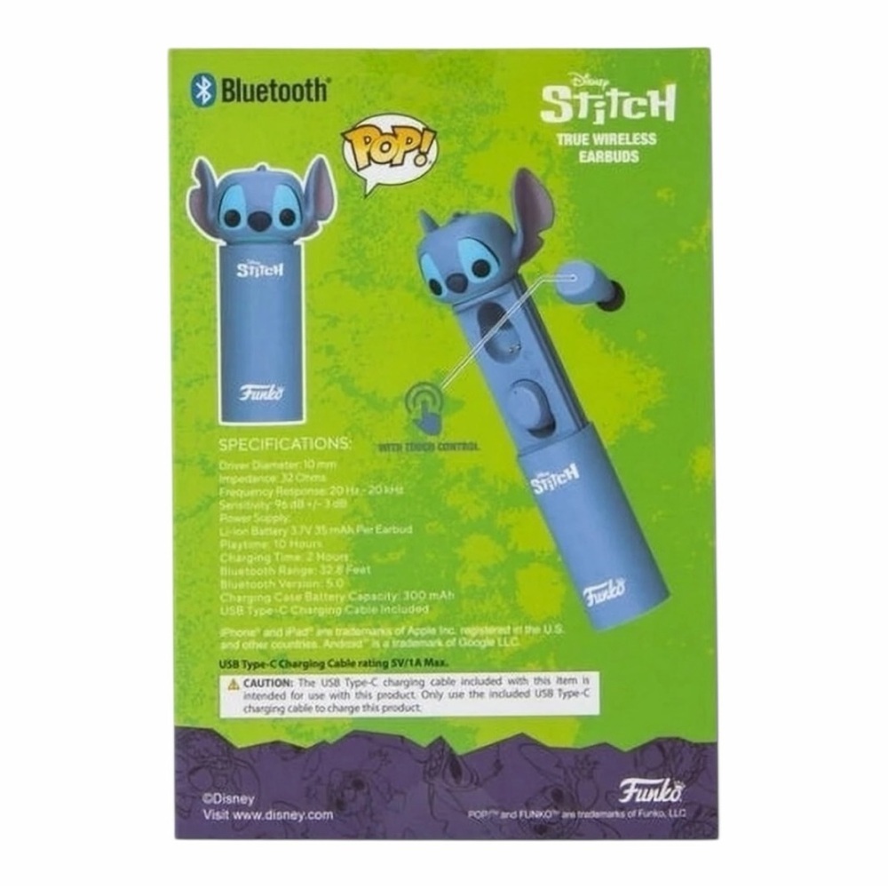 Disney Stitch POP! True Wireless Earbuds Bluetooth Touch Control New - Picture 4 of 4